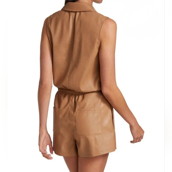 n.Philanthropy Stoke Faux Leather Romper in Camel Size XL NWT MSRP $198 - Picture 9 of 12